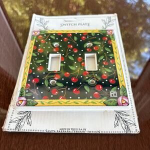 Vintage Cherry Double Switch Plates Santa Barbara Ceramic Design